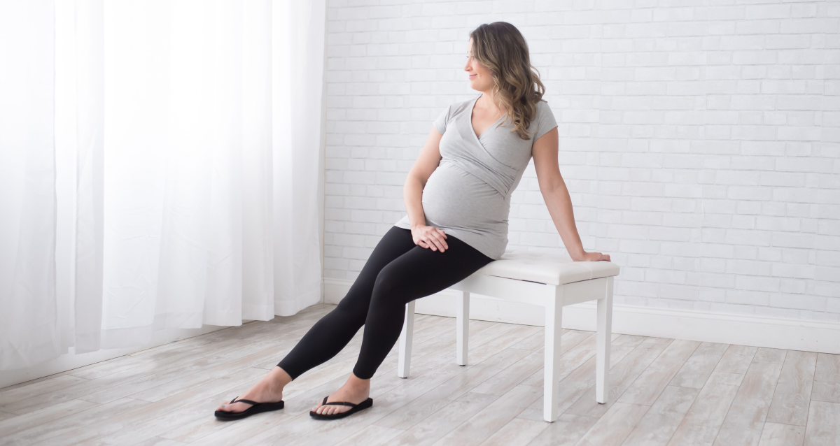 Pregnant woman wearing soft and stylish Tupelo Honey maternity clothes made with breathable cotton and stretch-friendly fabrics