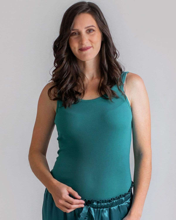Tupelo Honey Soft Rib Maternity Tank TEAL / XS Tank