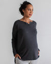 Tupelo Honey Bamboo Maternity Henley CHARCOAL HEATHER / XS Long Sleeve Top