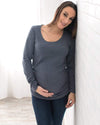 Tupelo Honey Bella Bump Maternity Top CHARCOAL NAVY / XS Long Sleeve Top