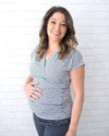 Tupelo Honey Cameron Maternity Top XS / PENCIL STRIPE Short Sleeve Top