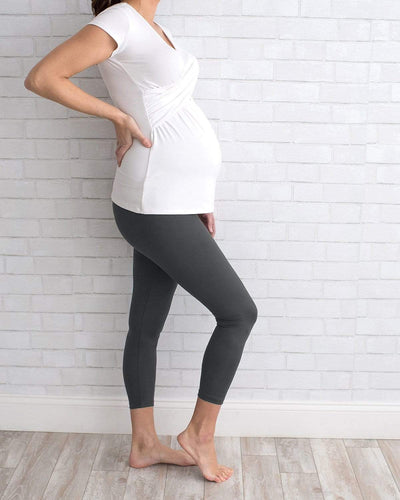 Tupelo Honey Comfy Maternity Ankle Leggings DARK GRAY / XS Pant