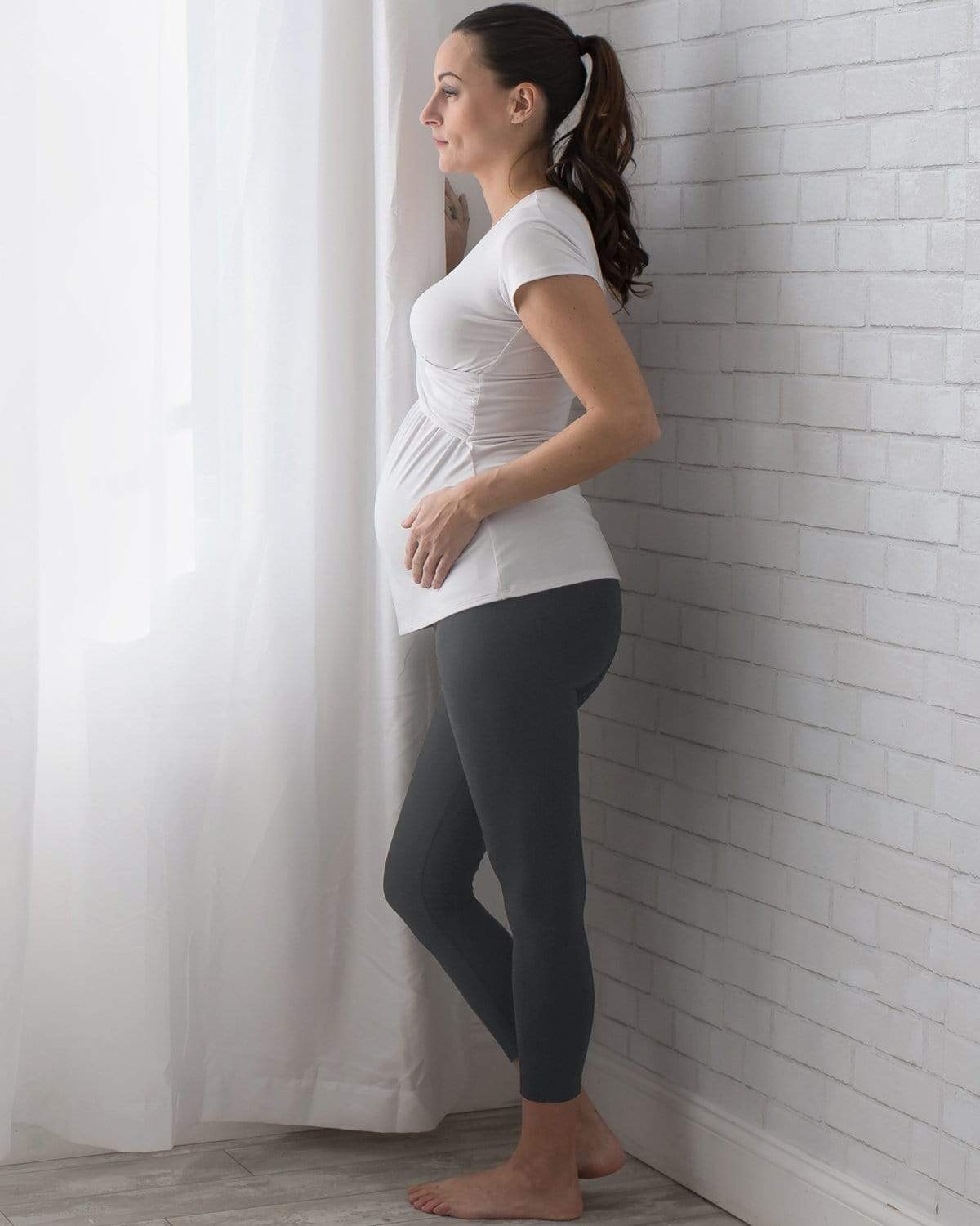 Maternity Casual Pants with Pockets - Navy Blue