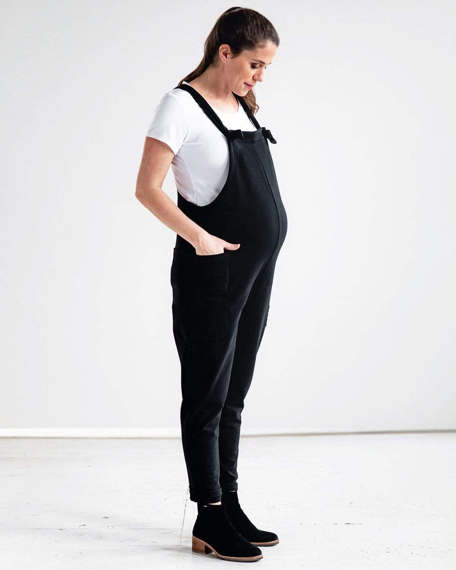 Tupelo Honey Corinne Maternity Overall BLACK / XS Jumpsuit