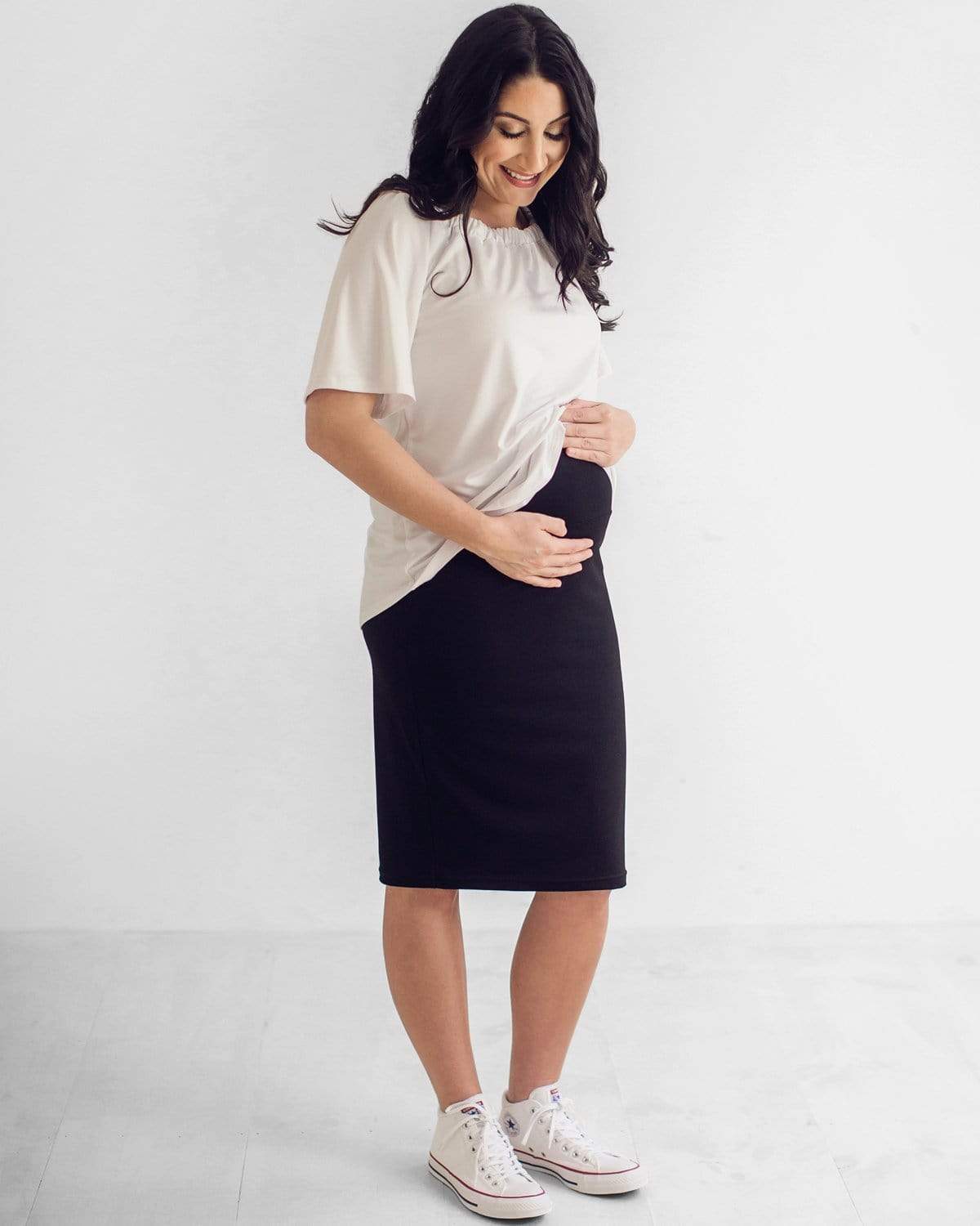 Maternity Pencil skirt, Black Maternity skirt