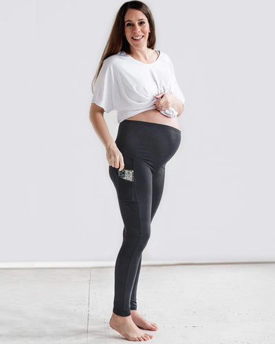 Tupelo Honey Everyday Maternity Pocket Leggings DARK GRAY / XS Pant