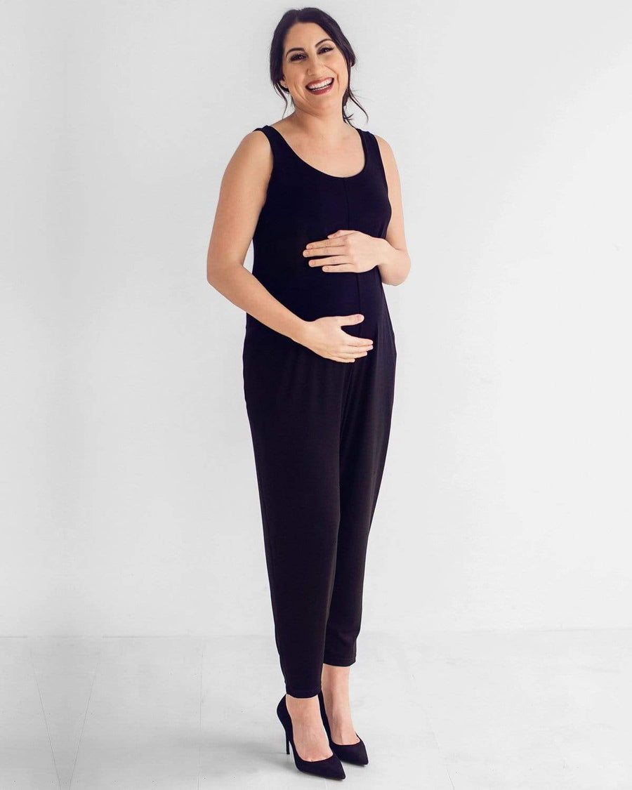 Tupelo Honey Mama Maternity Jumpsuit CHARCOAL NAVY / XS Jumpsuit