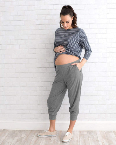 Tupelo Honey Mama Maternity Pants SLATE HEATHER / XS Pant