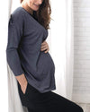 Tupelo Honey Maya Maternity Dolman CHARCOAL NAVY / XS Long Sleeve Top