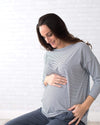 Tupelo Honey Maya Maternity Dolman PENCIL STRIPE / XS Long Sleeve Top