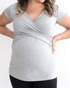 Tupelo Honey Nina Maternity Top GRAY HEATHER / XS Short Sleeve Top