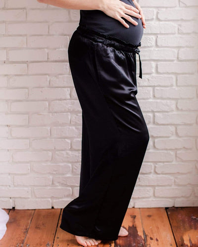 Tupelo Honey Satin Maternity Pajama Pants BLACK / XS Pant