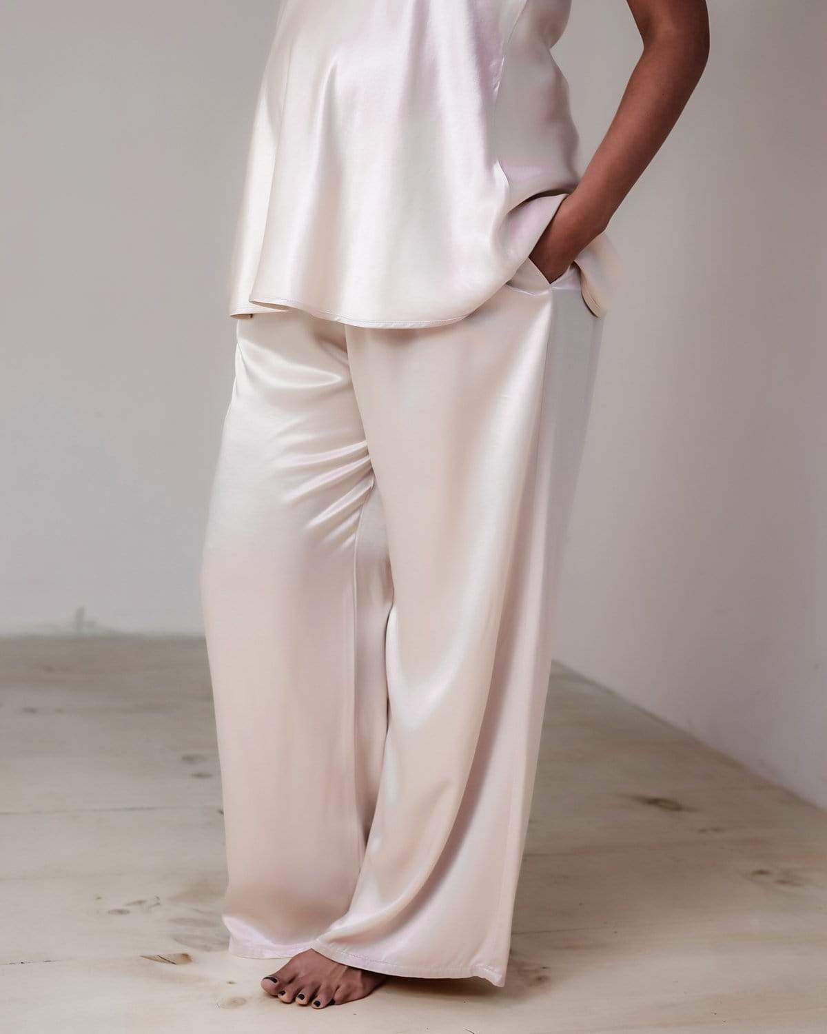 Satin Maternity Pajama Pants | Tupelo Honey Maternity Champagne / Xs